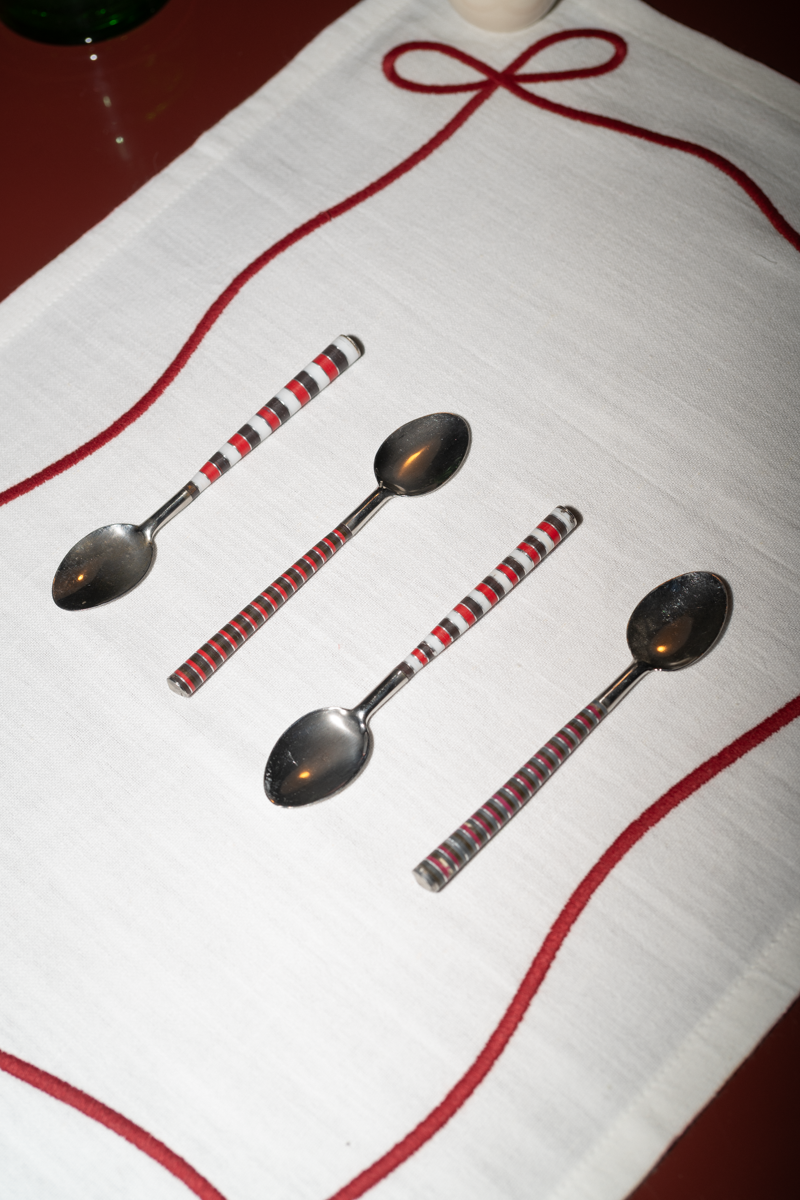 Tea spoon set - Red