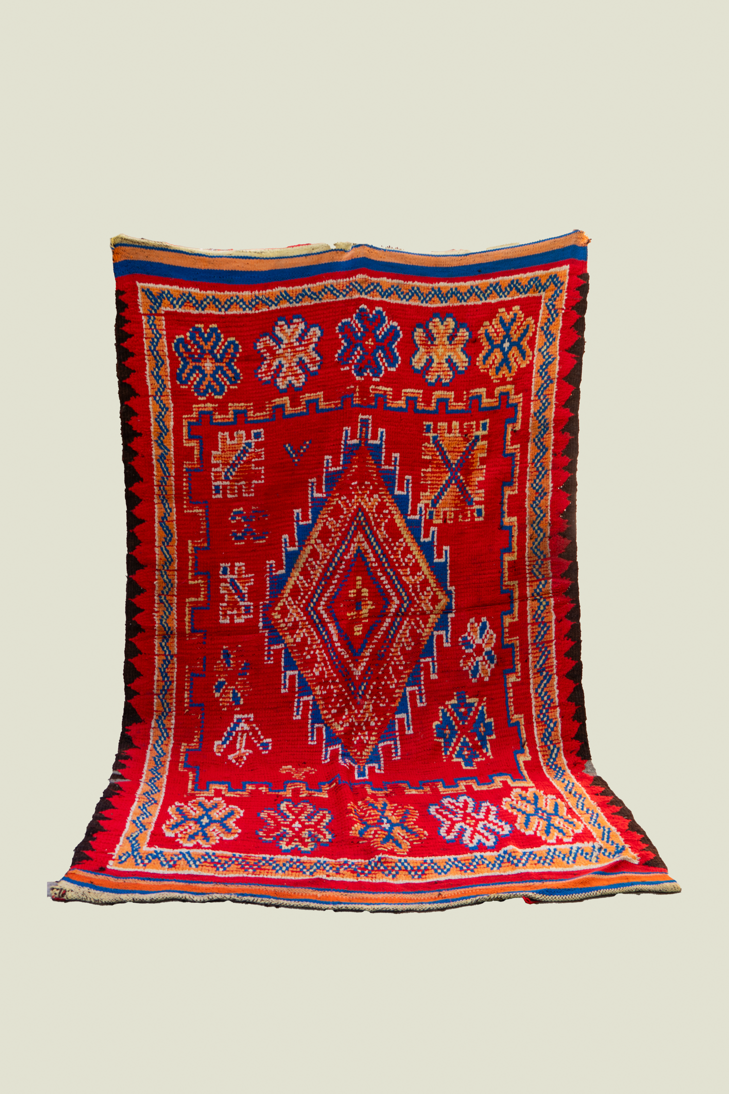 Red and Blue vintage rug