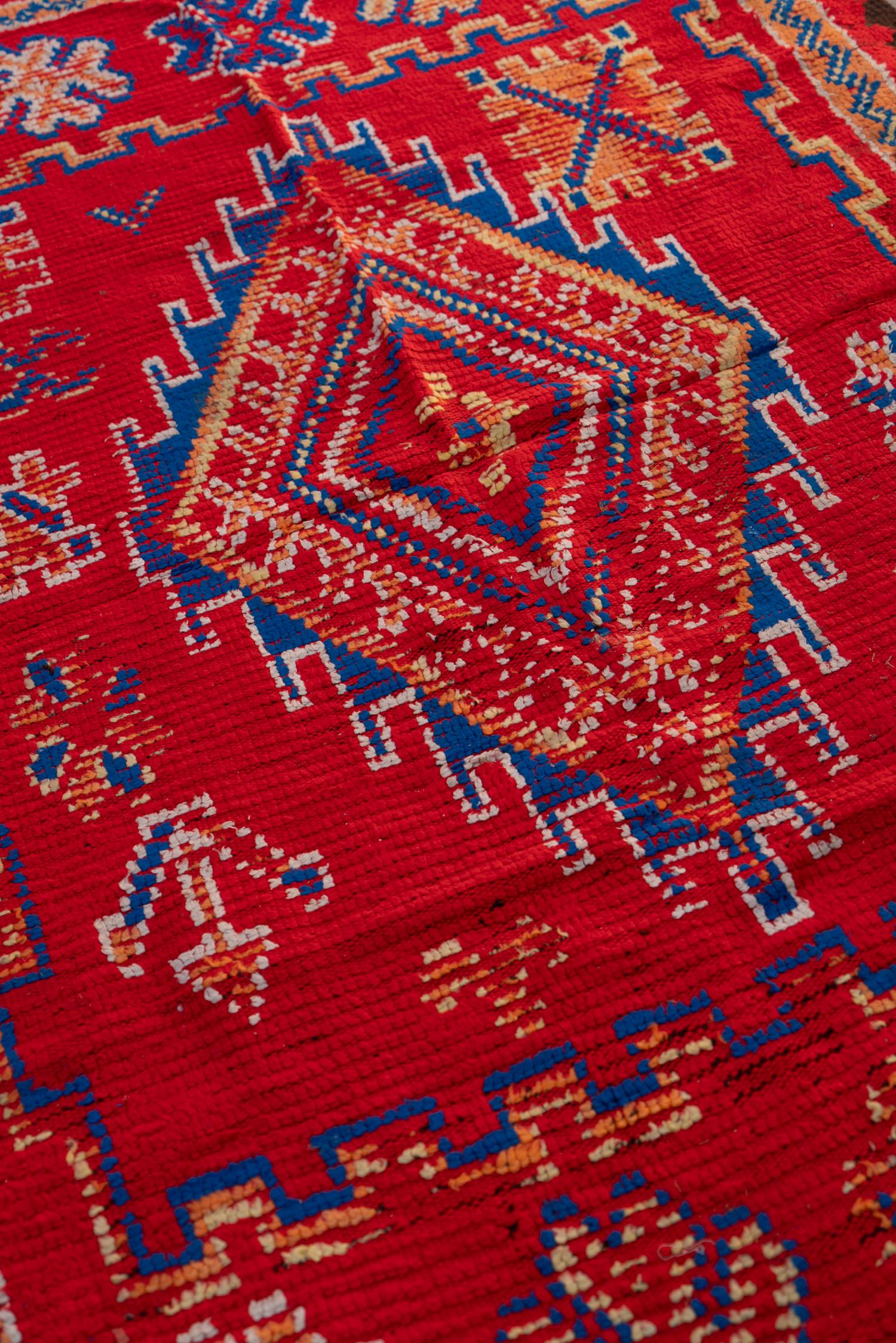 Red and Blue vintage rug