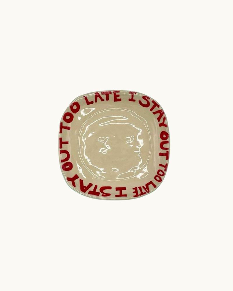 I Stay Out Late Trinket Tray - Red